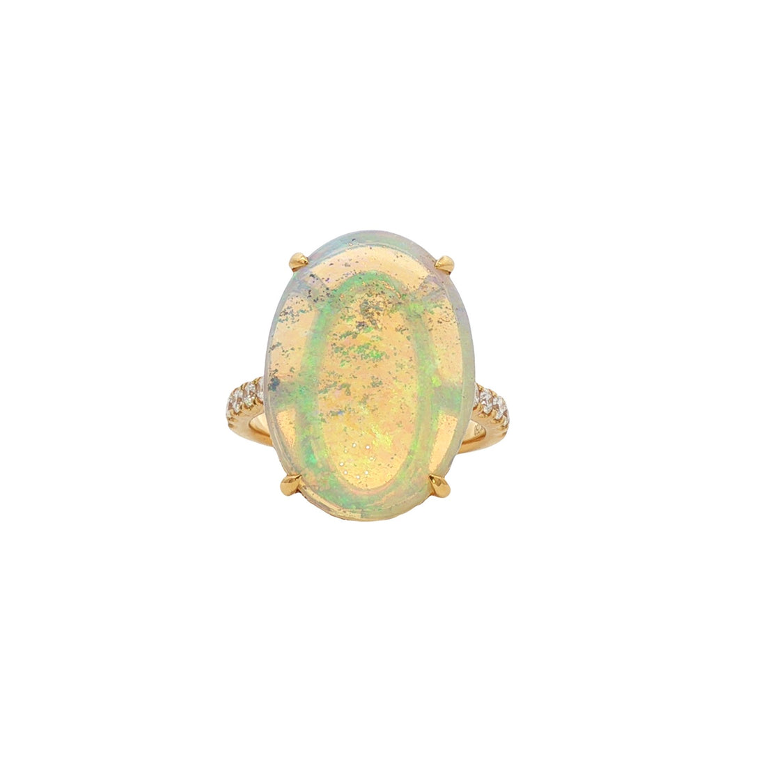18kt White Gold Diamond And Opal Ring