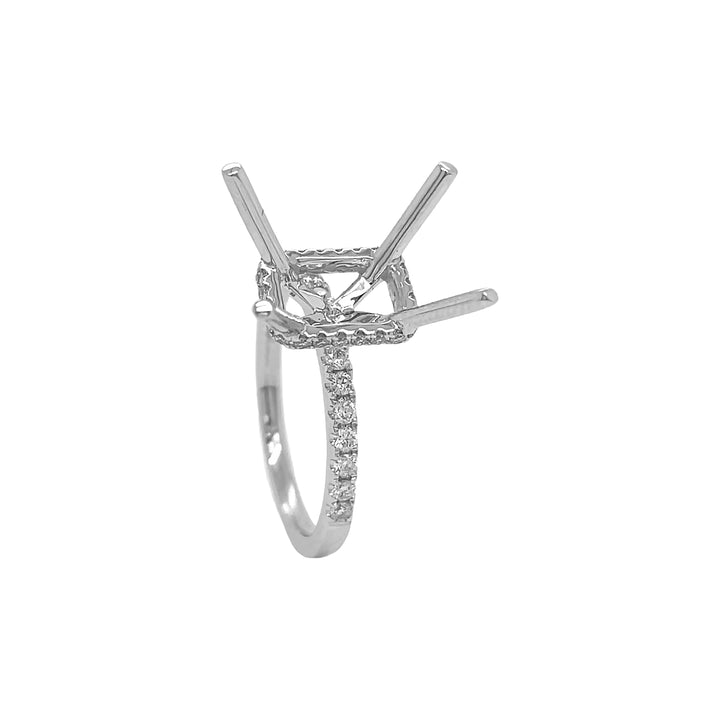 18kt White Gold Diamond Semi-mount