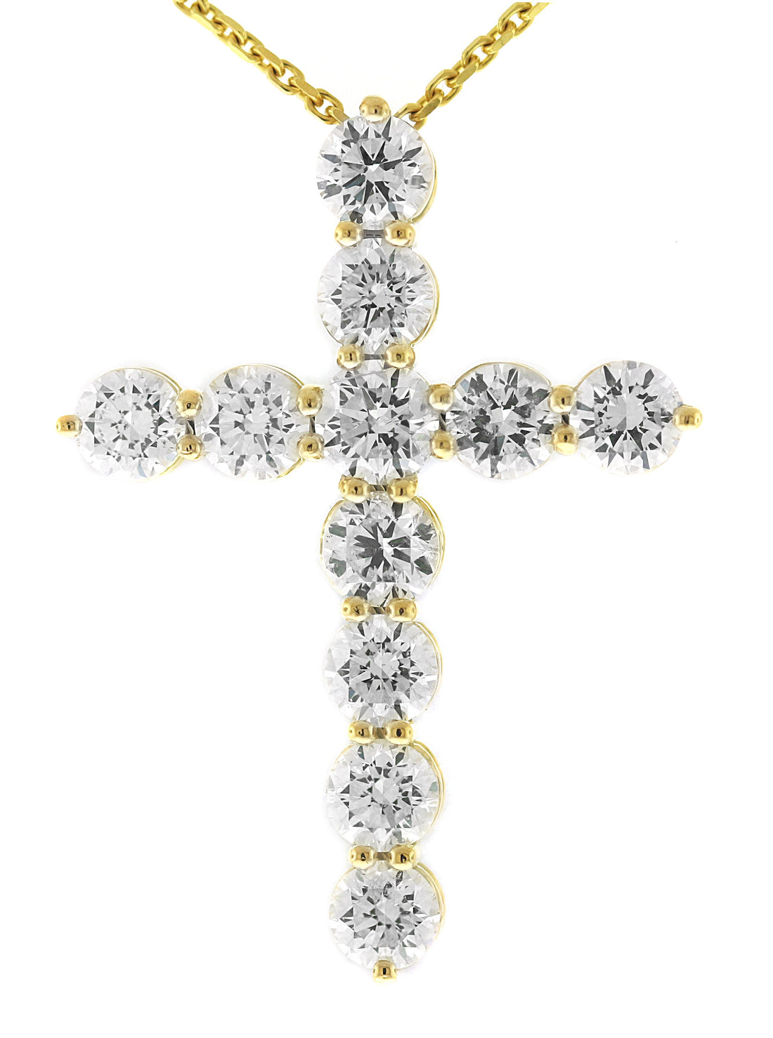 18kt Yellow Gold Diamond Cross Pendant