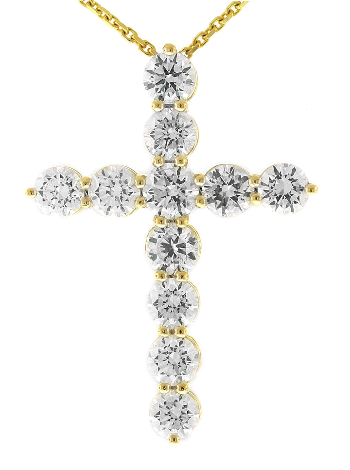 18kt Yellow Gold Diamond Cross Pendant