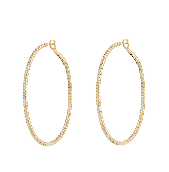 18kt Yellow Gold Diamond Hoops
