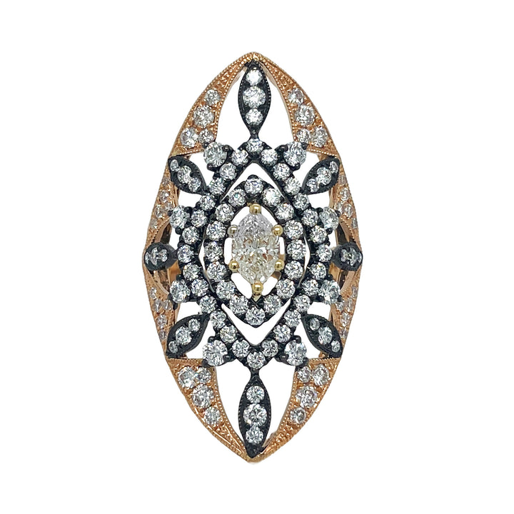 18kt Two Tone Gold Yellow Diamond Ring