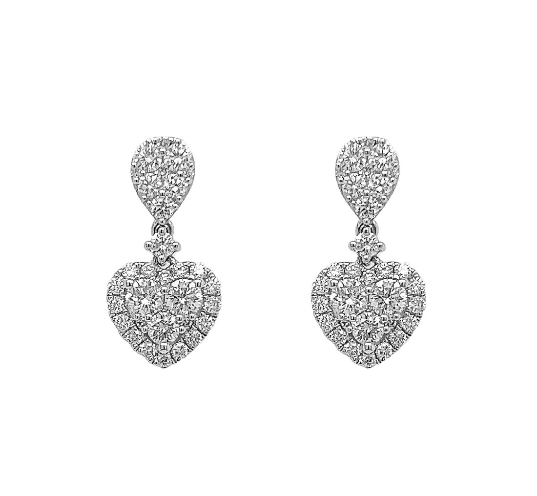 18kt White Gold Diamond Earrings