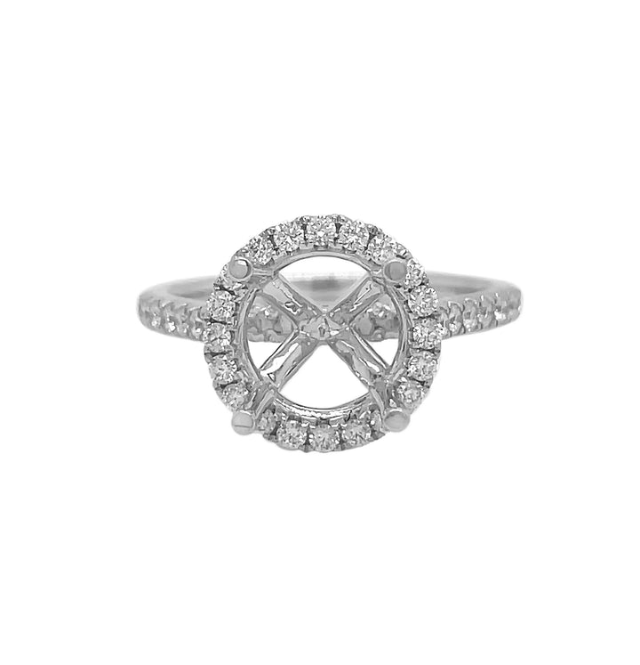 18kt White Gold Diamond Semi Mount