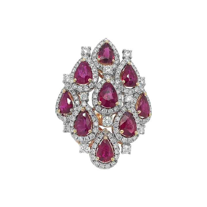 18kt Rose Gold Diamond And Ruby Ring