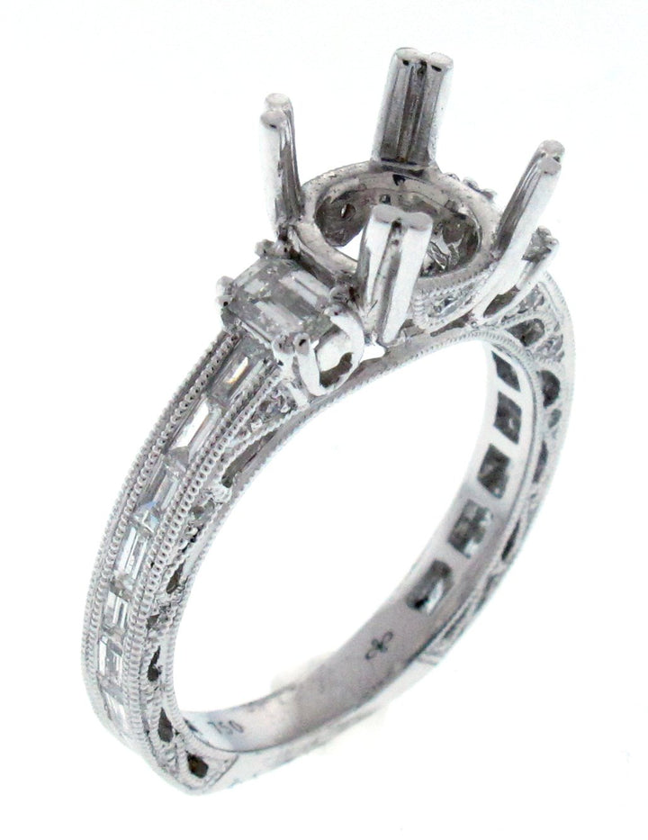 18kt White Gold Diamond Semi Mount