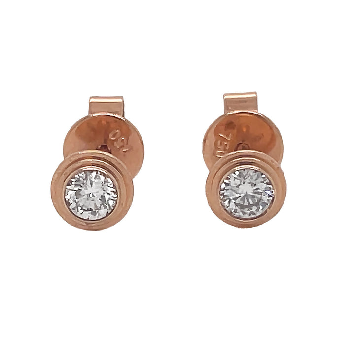 18kt Rose Gold Diamond Studs