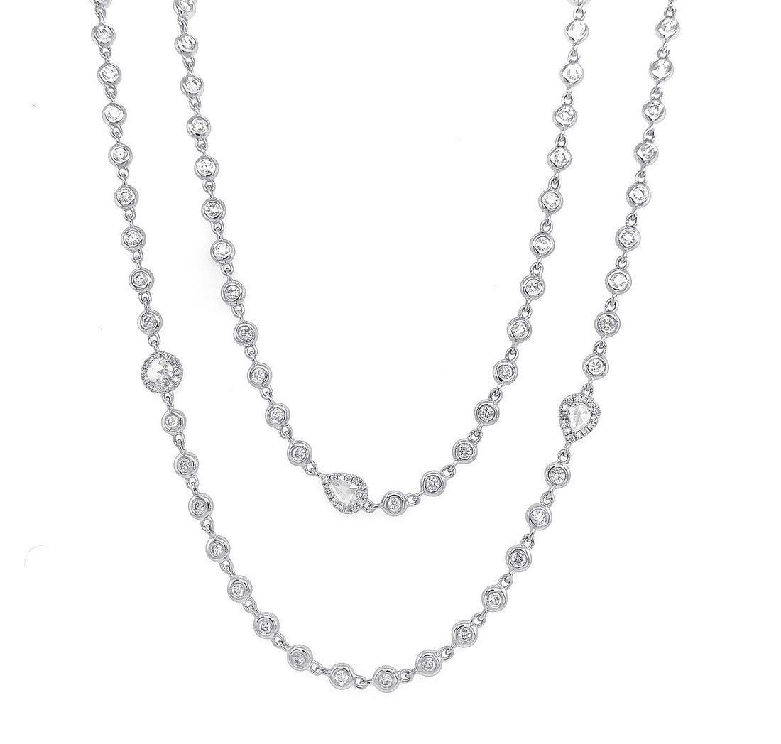 18kt White Gold Diamonds-by-the-Inch Necklace