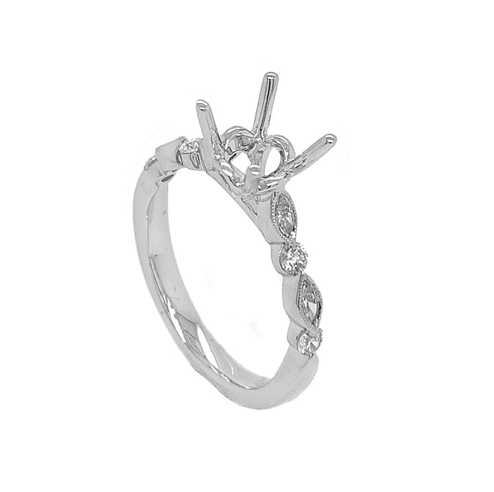 18kt White Gold Diamond Semi Mount