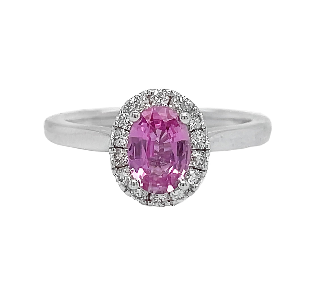 18kt White Gold Diamond and Sapphire Ring