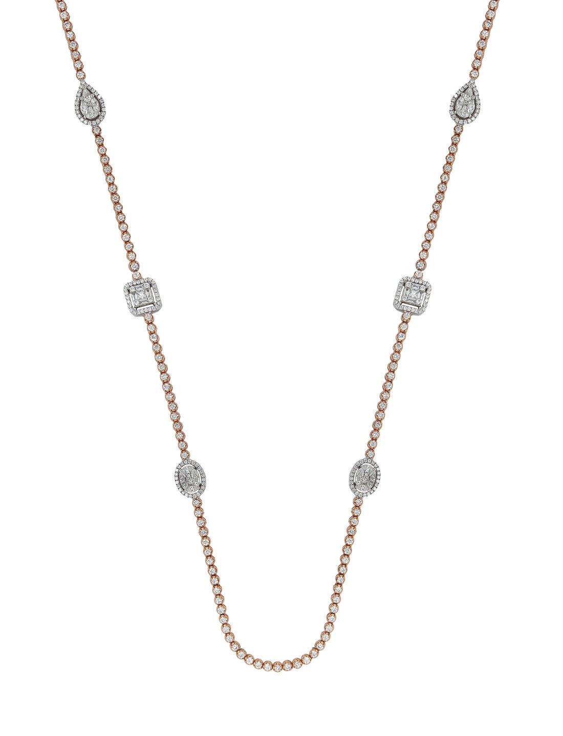 18kt White and Rose Gold Diamond Necklace