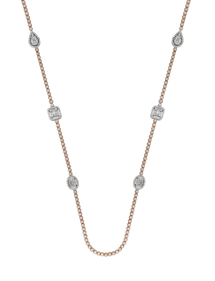 18kt White and Rose Gold Diamond Necklace