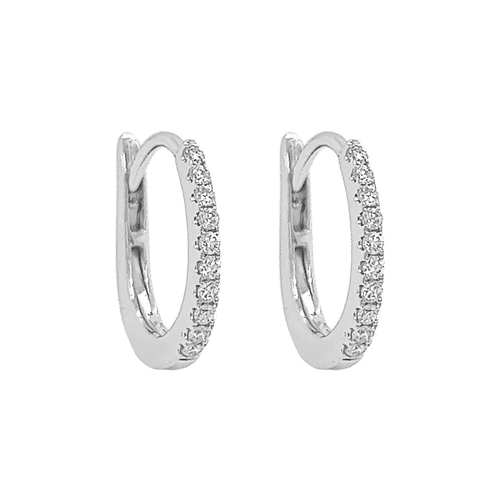 18kt White Gold Diamond Huggie Earrings