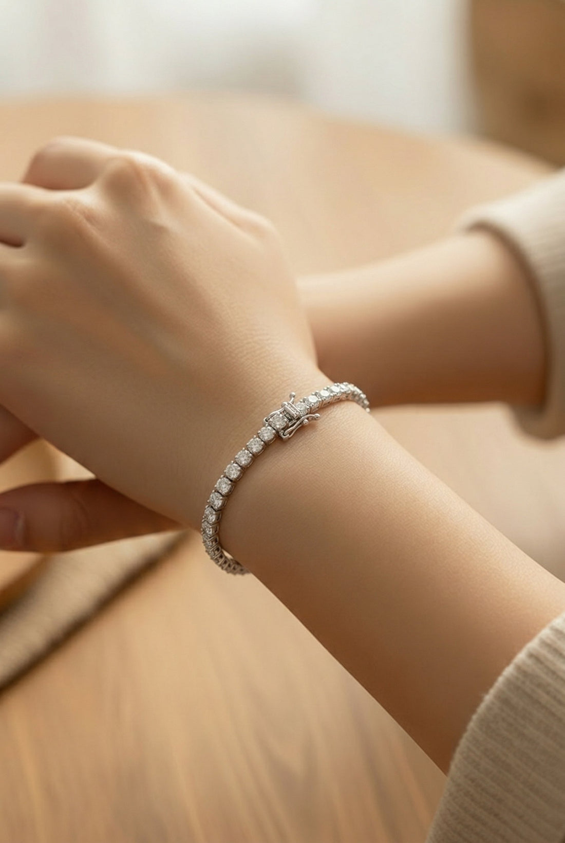 14kt White Gold Lab Diamond Tennis Bracelet
