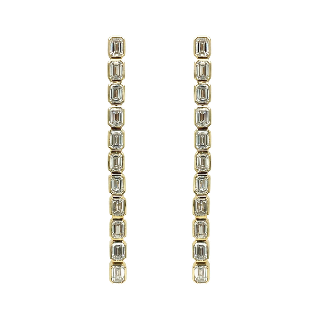 18kt Yellow Gold Diamond Dangling Earrings