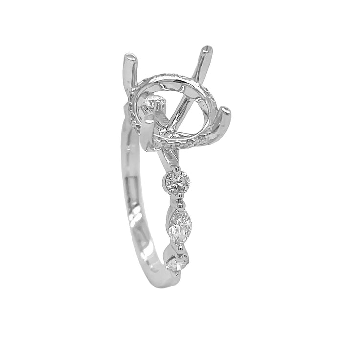 18kt White Gold Diamond Semi-mount