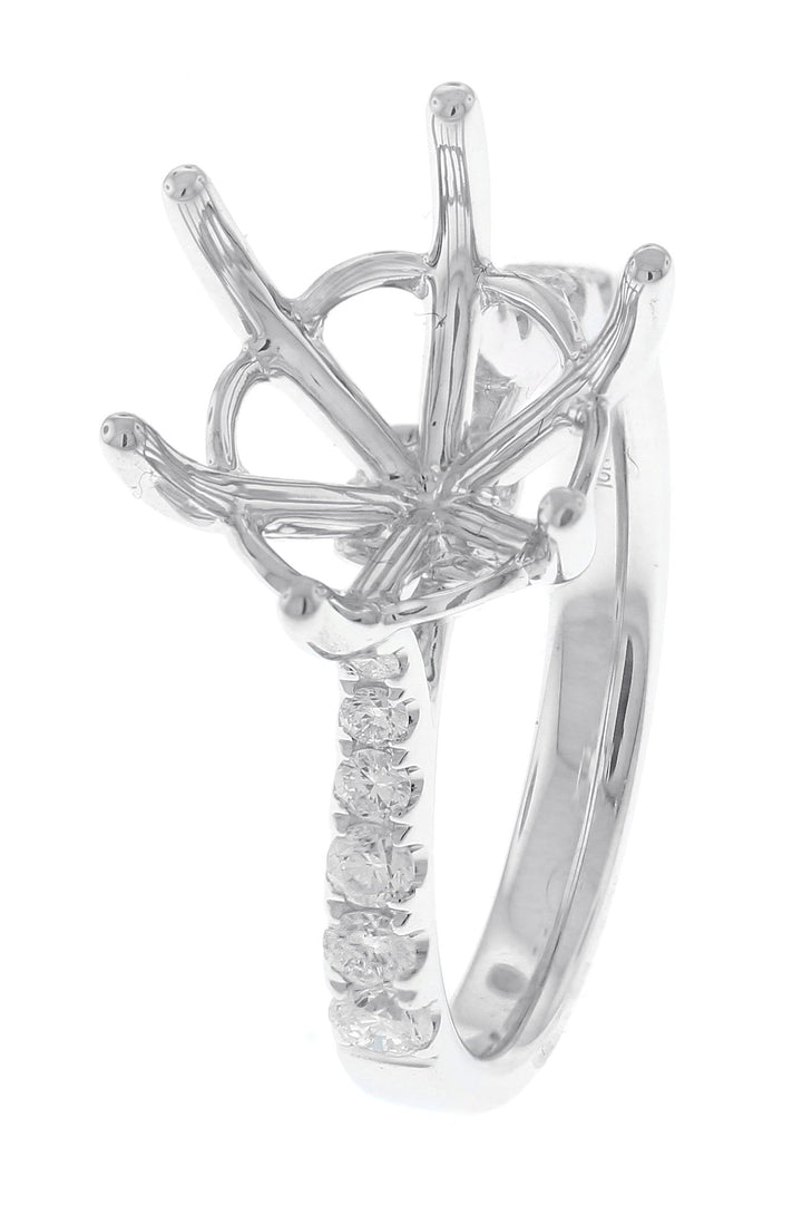 18kt White Gold Diamond Semi Mount