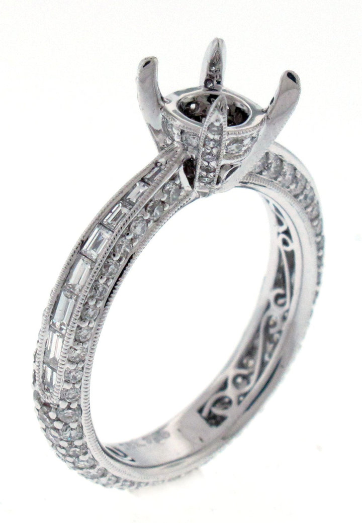 18kt White Gold Diamond Eternity Semi Mount