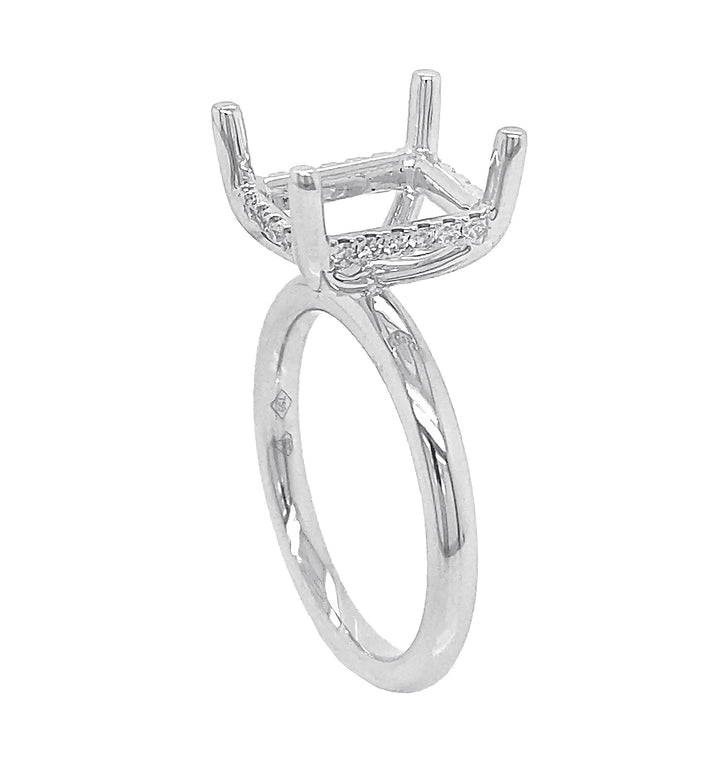 18kt White Gold Diamond Semi-mount