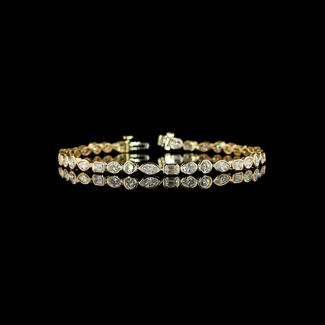 14kt Yellow Gold Lab Diamond Tennis Bracelet