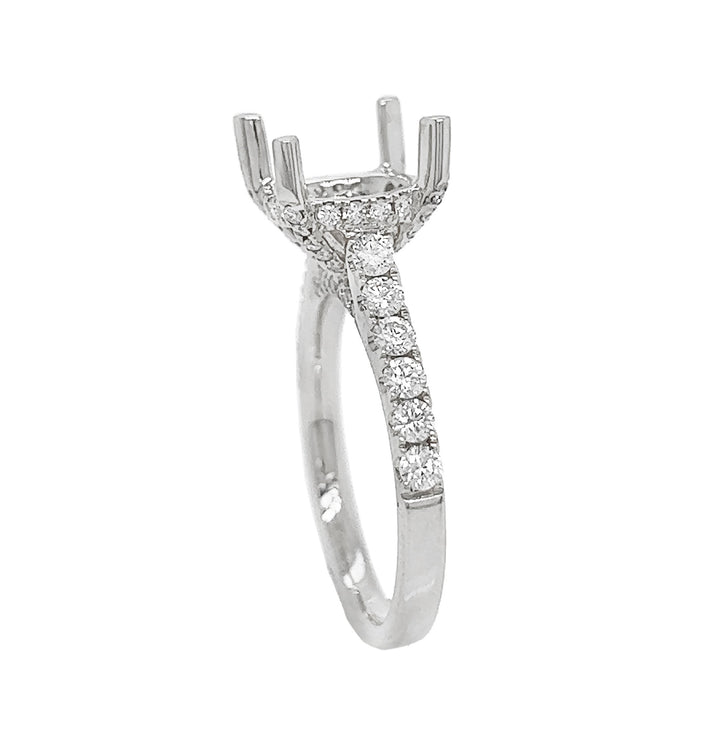 18kt White Gold Diamond Semi Mount