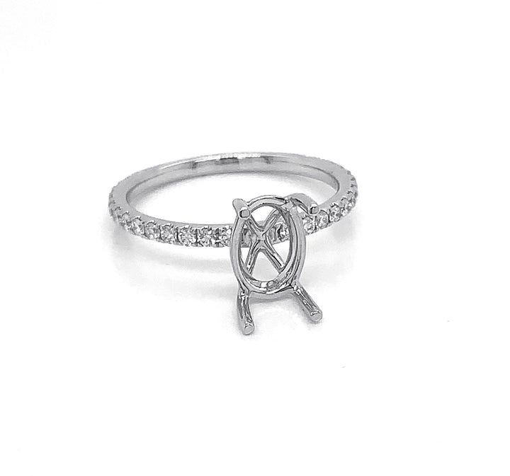 18kt White Gold Diamond Semi Mount