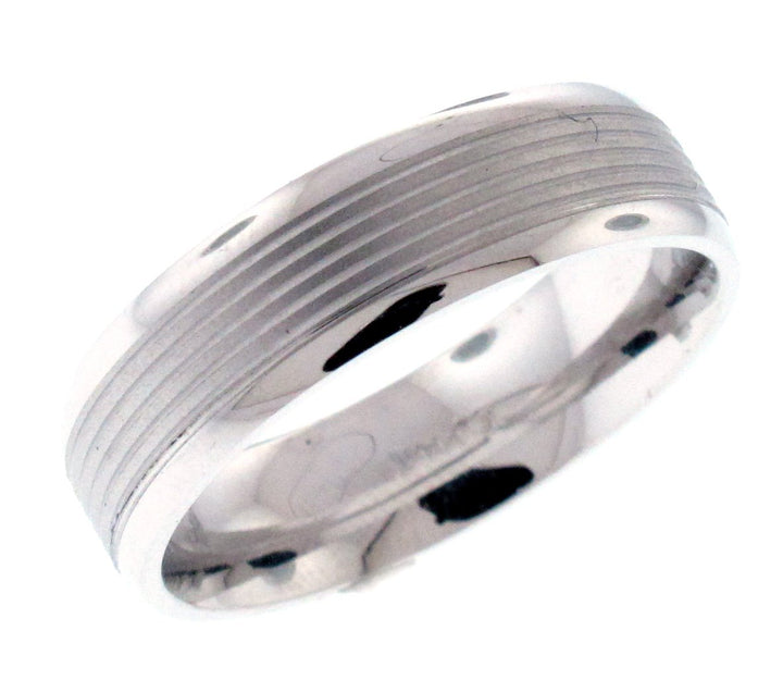 14kt White Gold Men`s Wedding Band