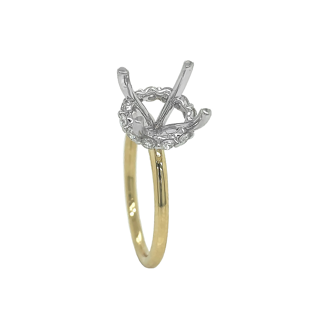 18kt Yellow and White Gold Diamond Semi-mount
