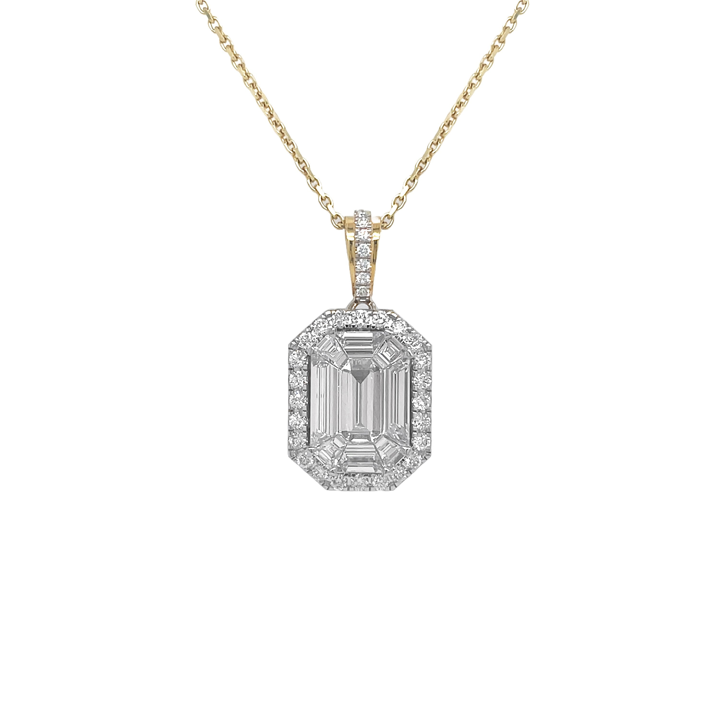 18kt Yellow Gold Diamond Double-sided Pendant