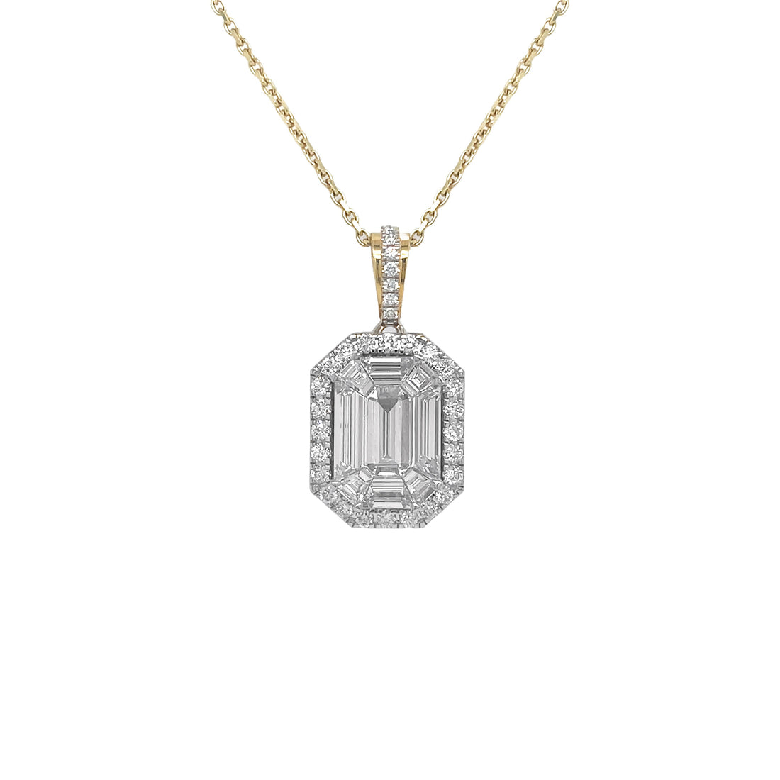 18kt Yellow Gold Diamond Double-sided Pendant