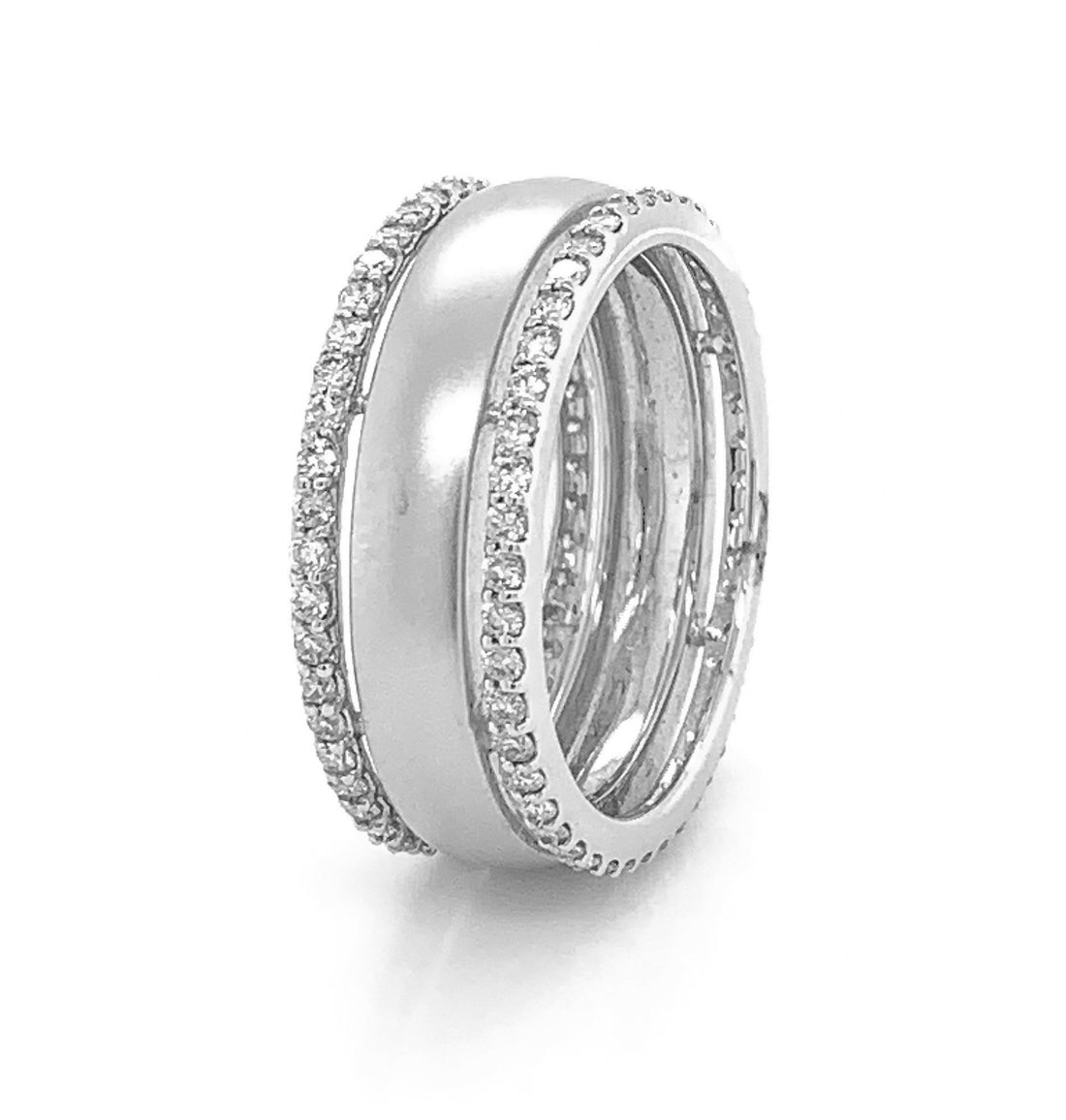 18kt White Gold Diamond Men's Band