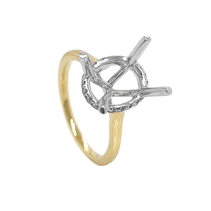 18kt Yellow and White Gold Diamond Semi-mount