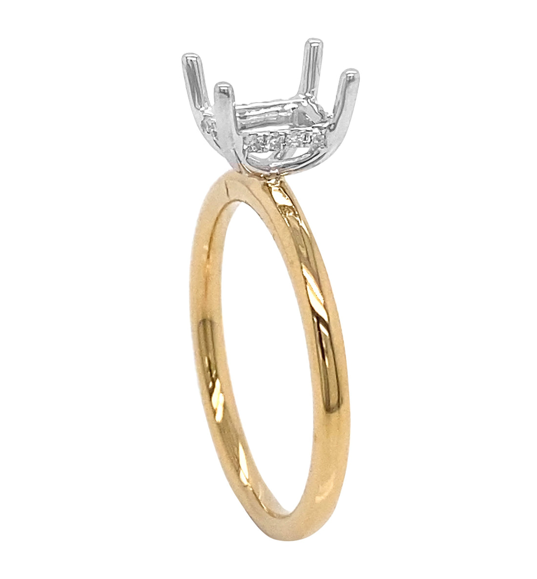 18kt Yellow and White Gold Diamond Semi-mount