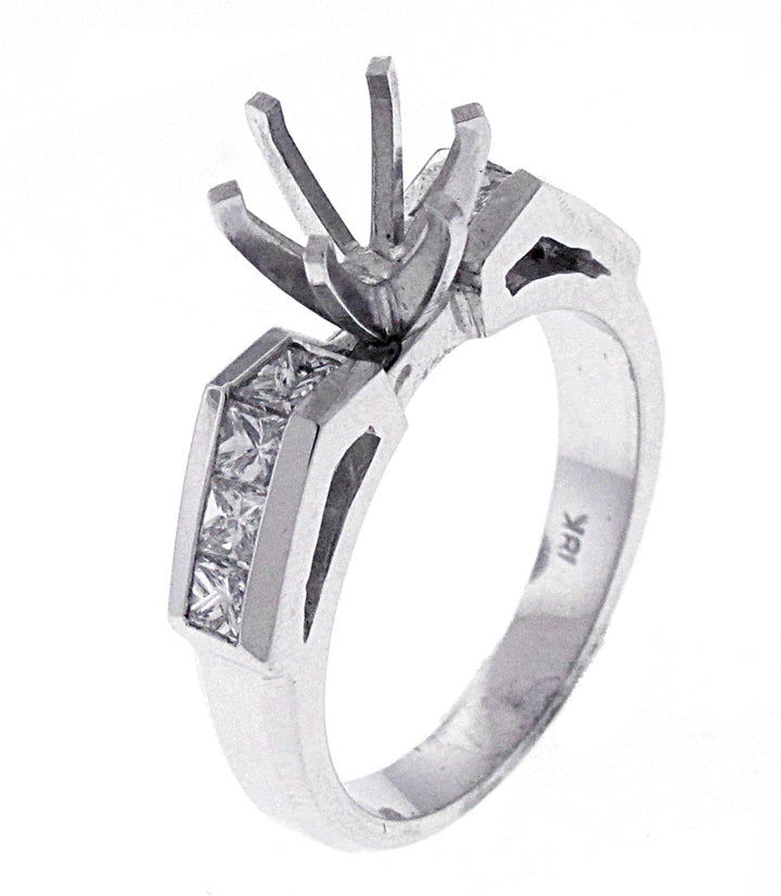 18kt White Gold Diamond Semi Mount