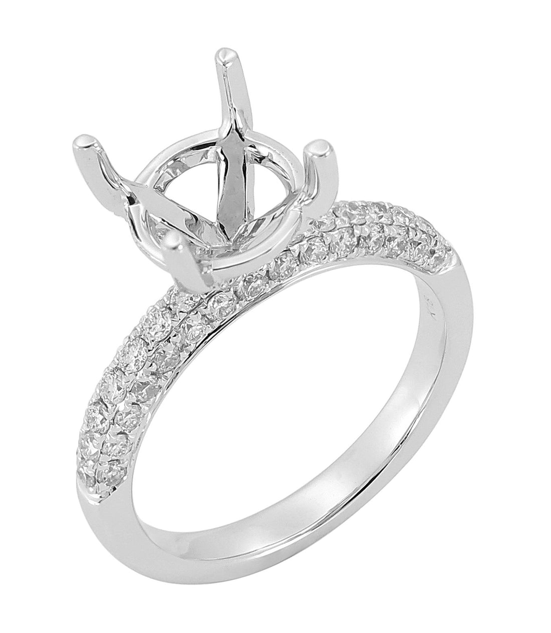 18kt White Gold Diamond Semi Mount