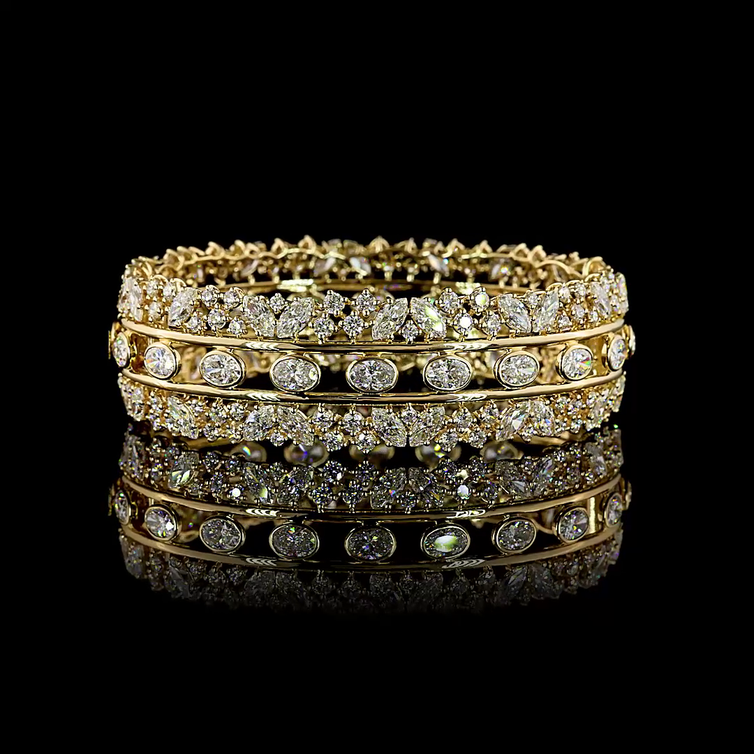 14kt Yellow Gold Lab Diamond Bangle
