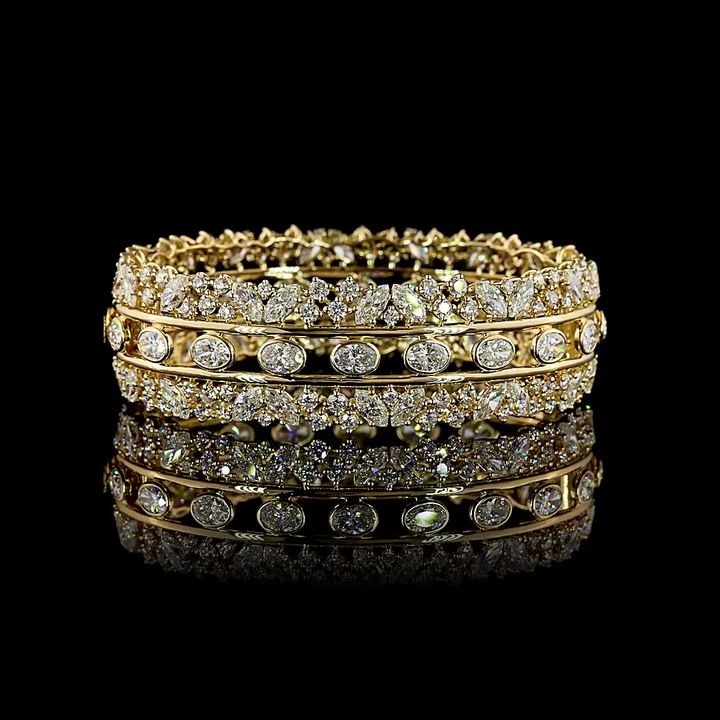 14kt Yellow Gold Lab Diamond Bangle