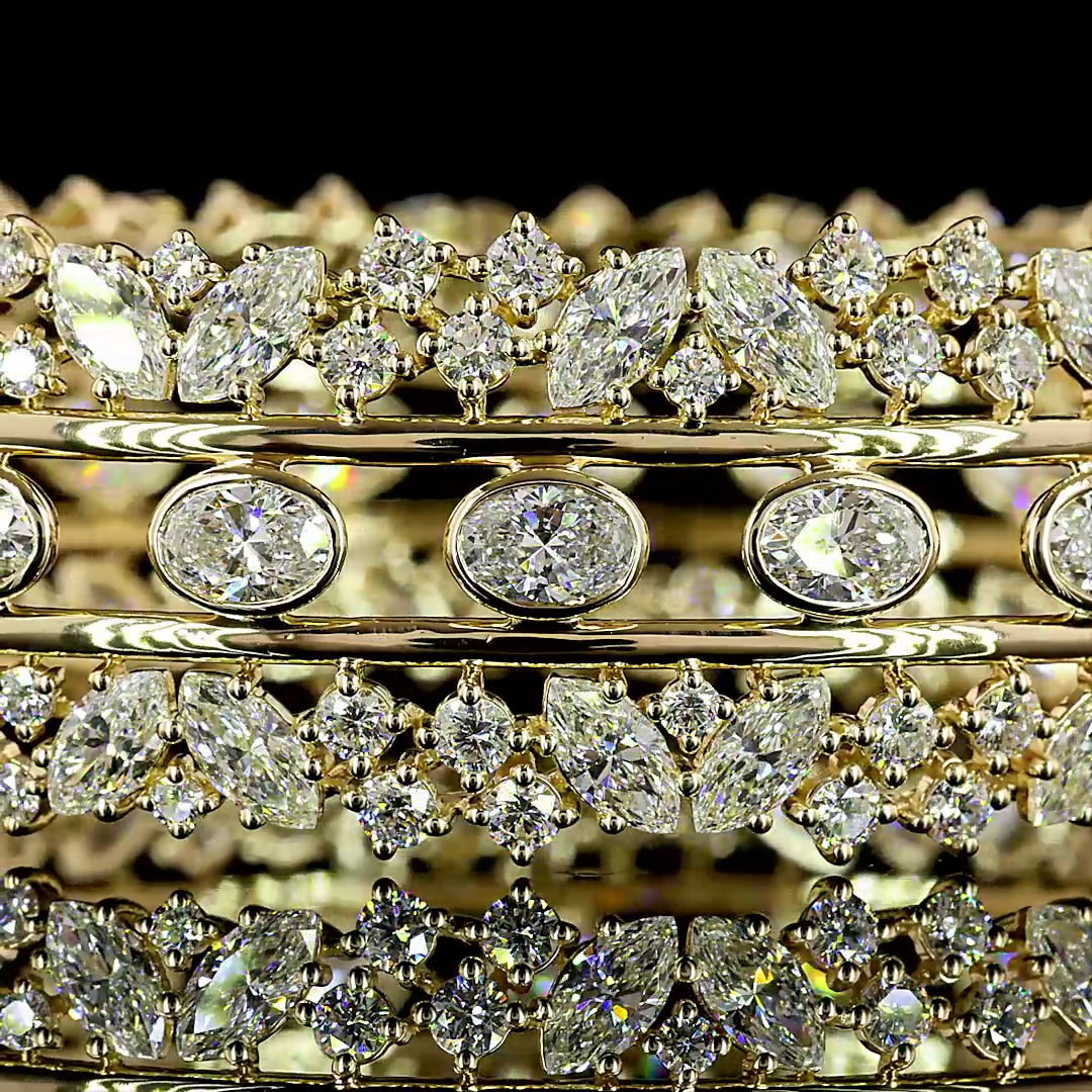 14kt Yellow Gold Lab Diamond Bangle