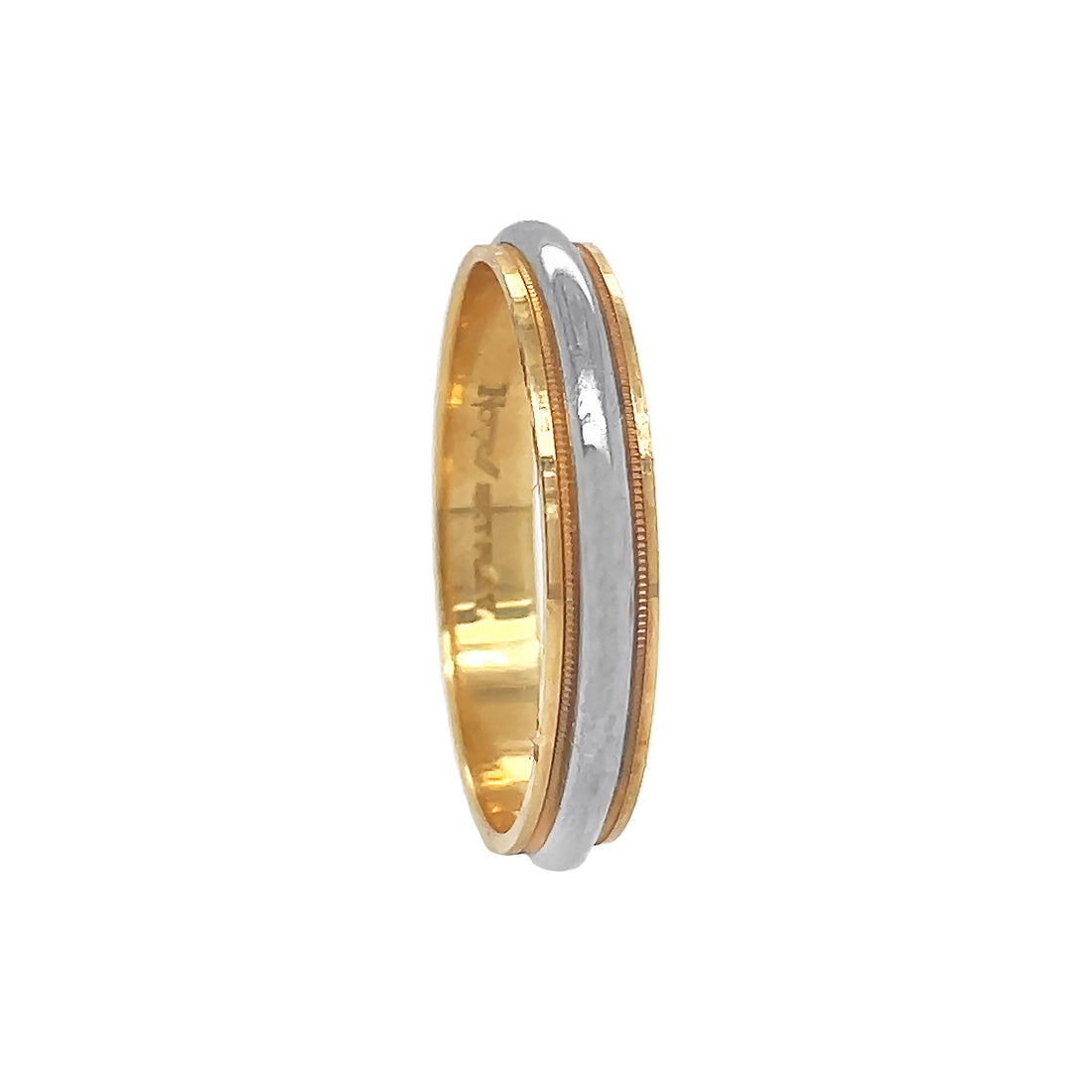 Platinum And 18kt Yellow Gold Men's Wedding Band