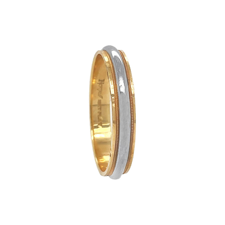 Platinum And 18kt Yellow Gold Men's Wedding Band
