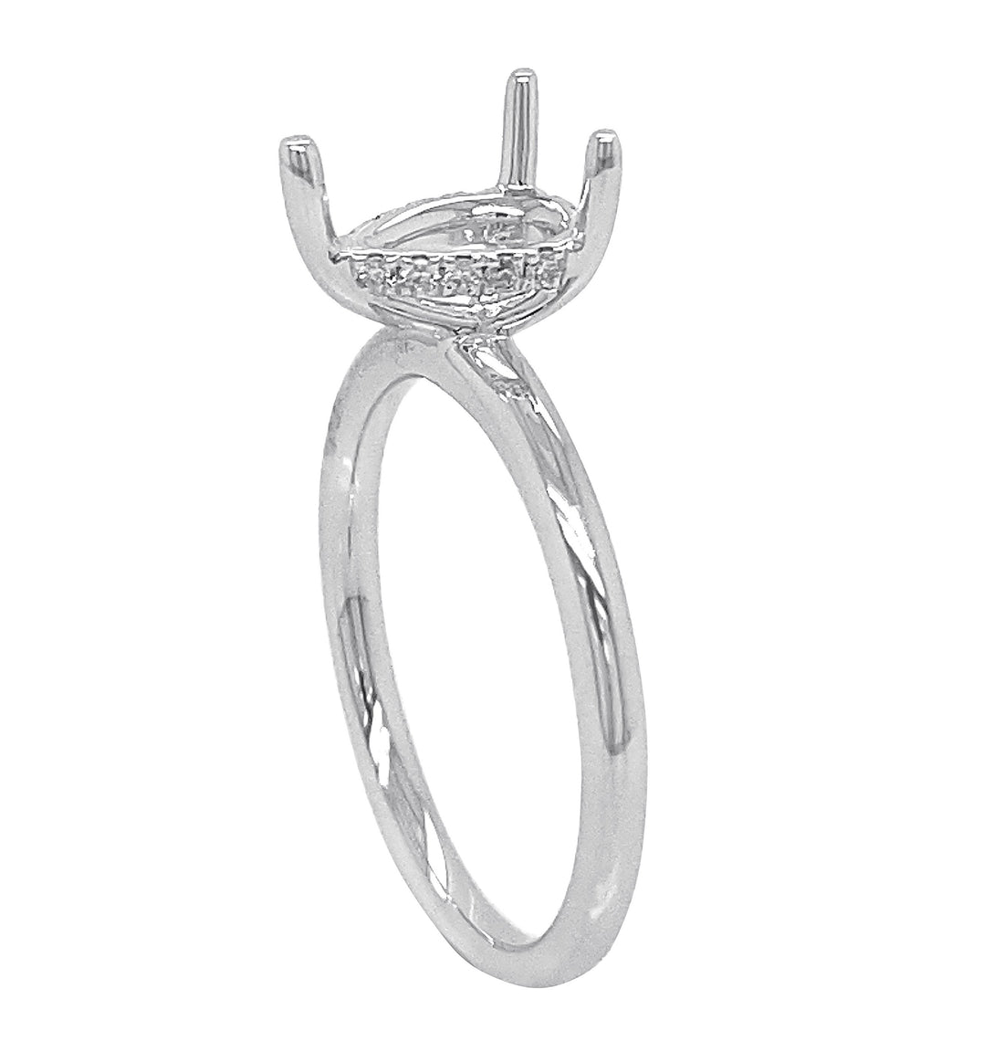 18kt White Gold Diamond Semi Mount