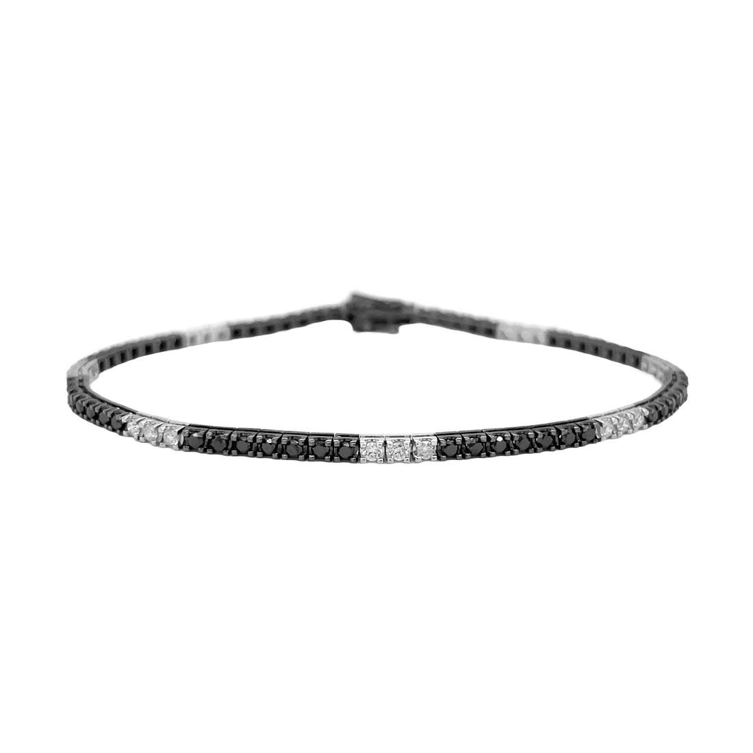 18kt Black Gold Diamond and Black Diamond Tennis Bracelet