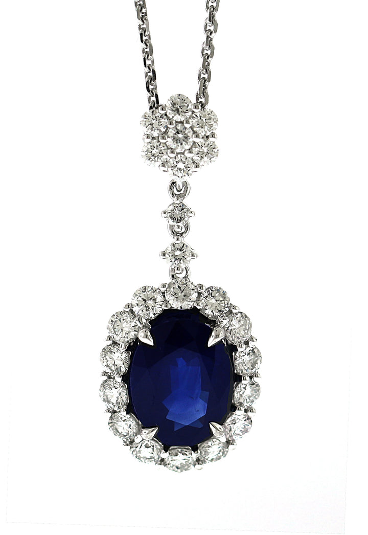 18kt White Gold Sapphire Pendant