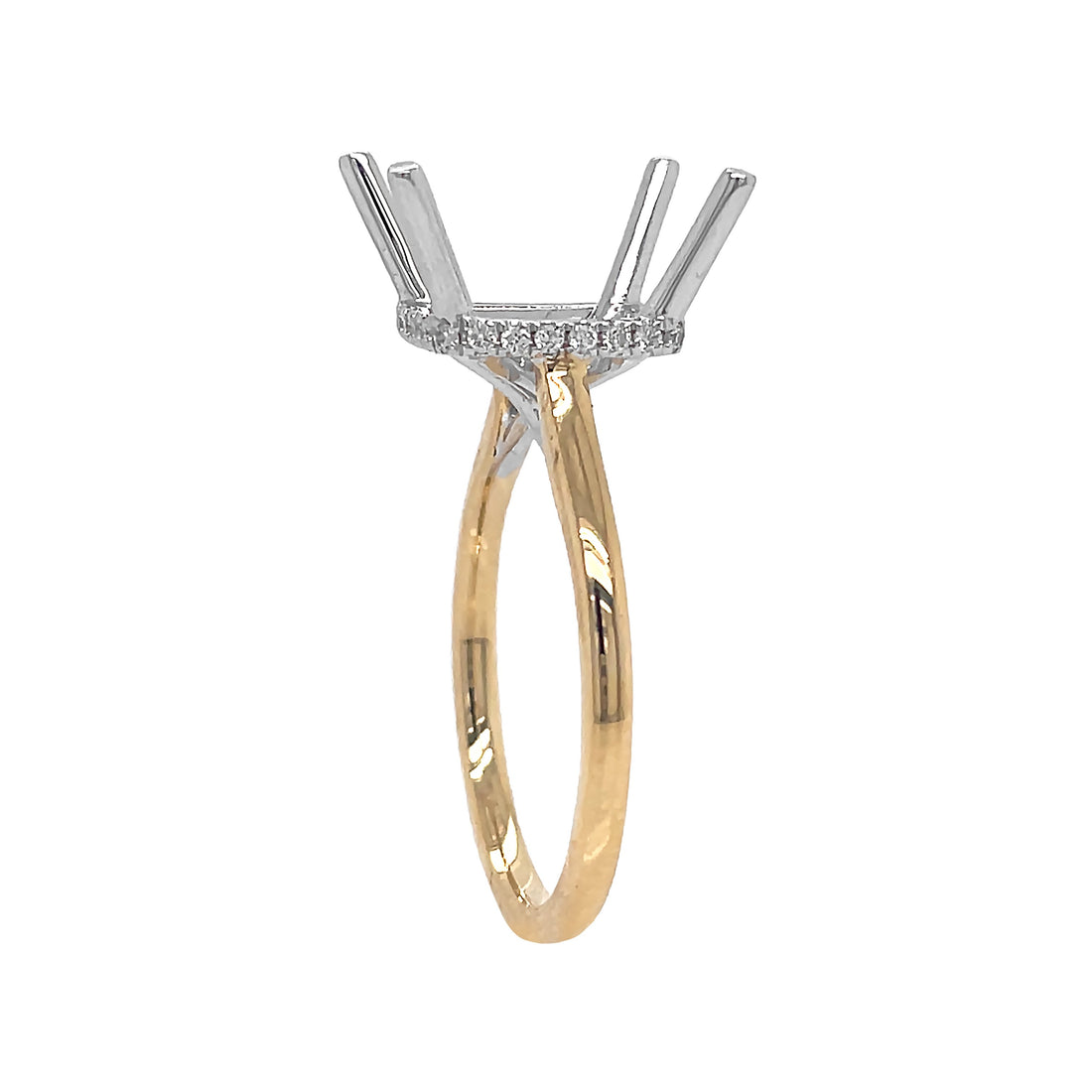 18kt Yellow And White Gold Diamond Semi Mount