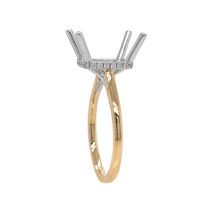 18kt Yellow And White Gold Diamond Semi Mount