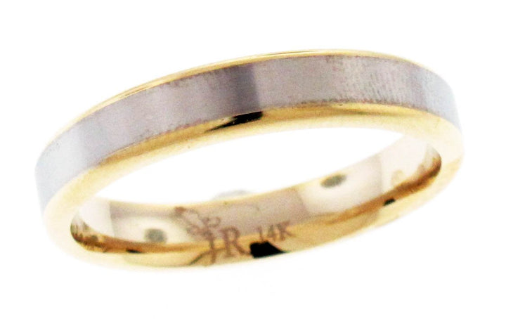 14kt White And Yellow Gold Men's Wedding Band