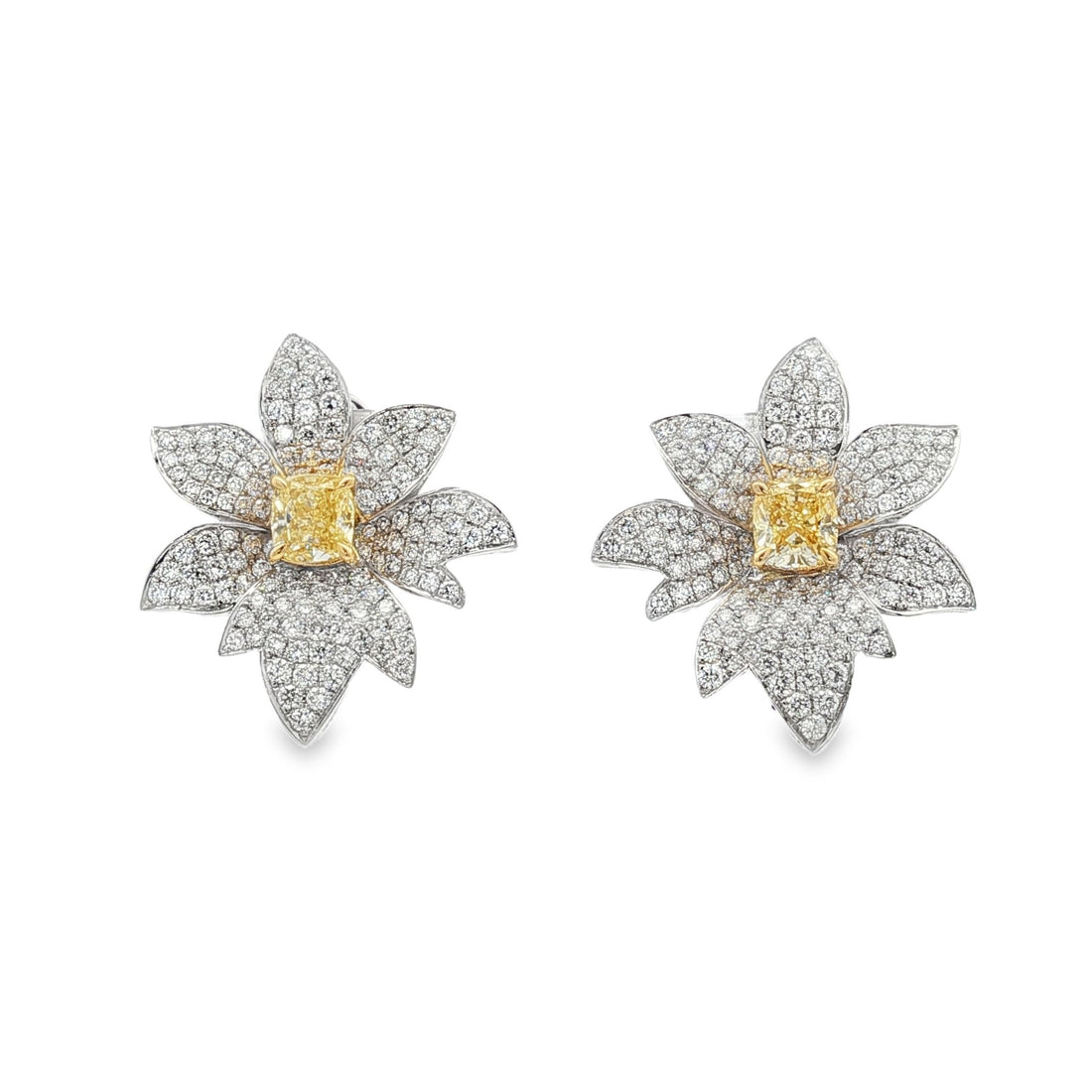 14kt Yellow And White Gold Lab Diamond Earrings