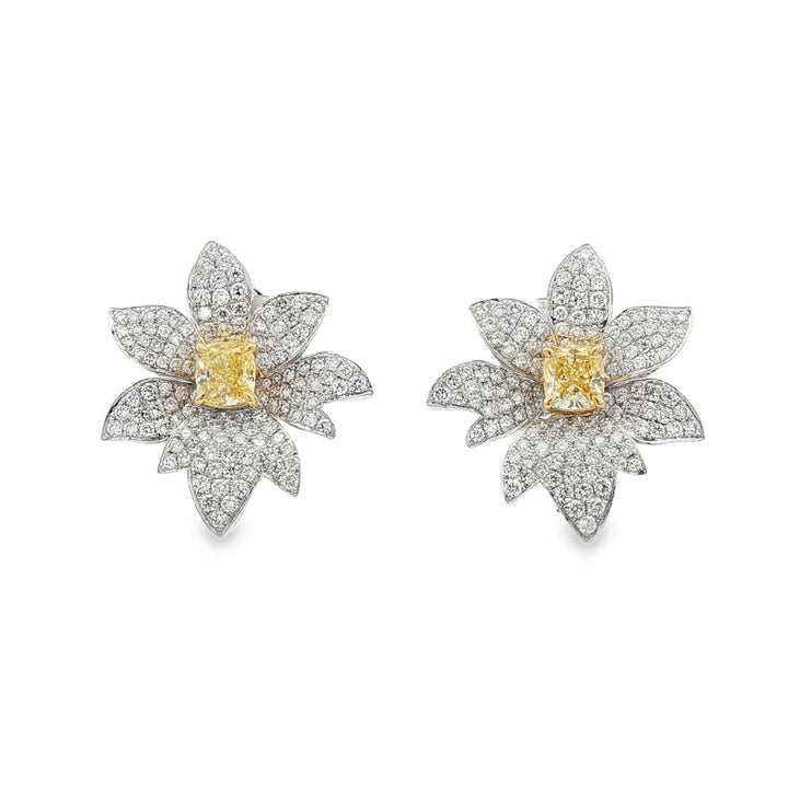 14kt Yellow And White Gold Lab Diamond Earrings