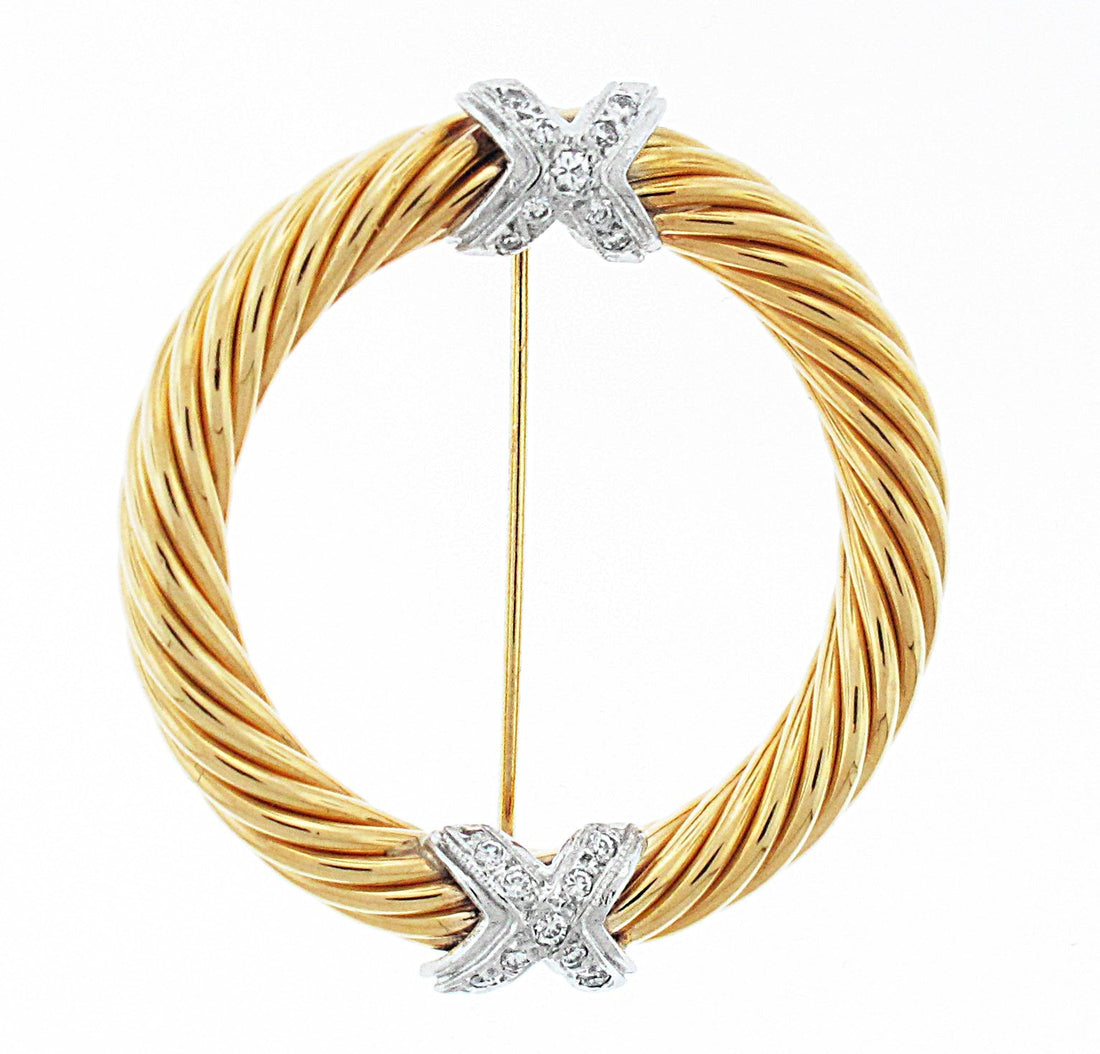 14kt White And Yellow Gold Diamond Pin/Pendant