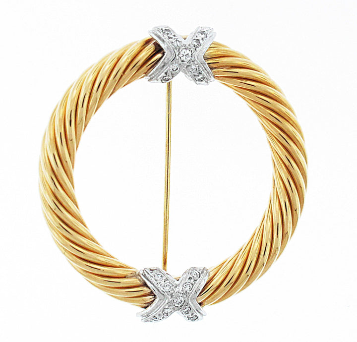 14kt White And Yellow Gold Diamond Pin/Pendant
